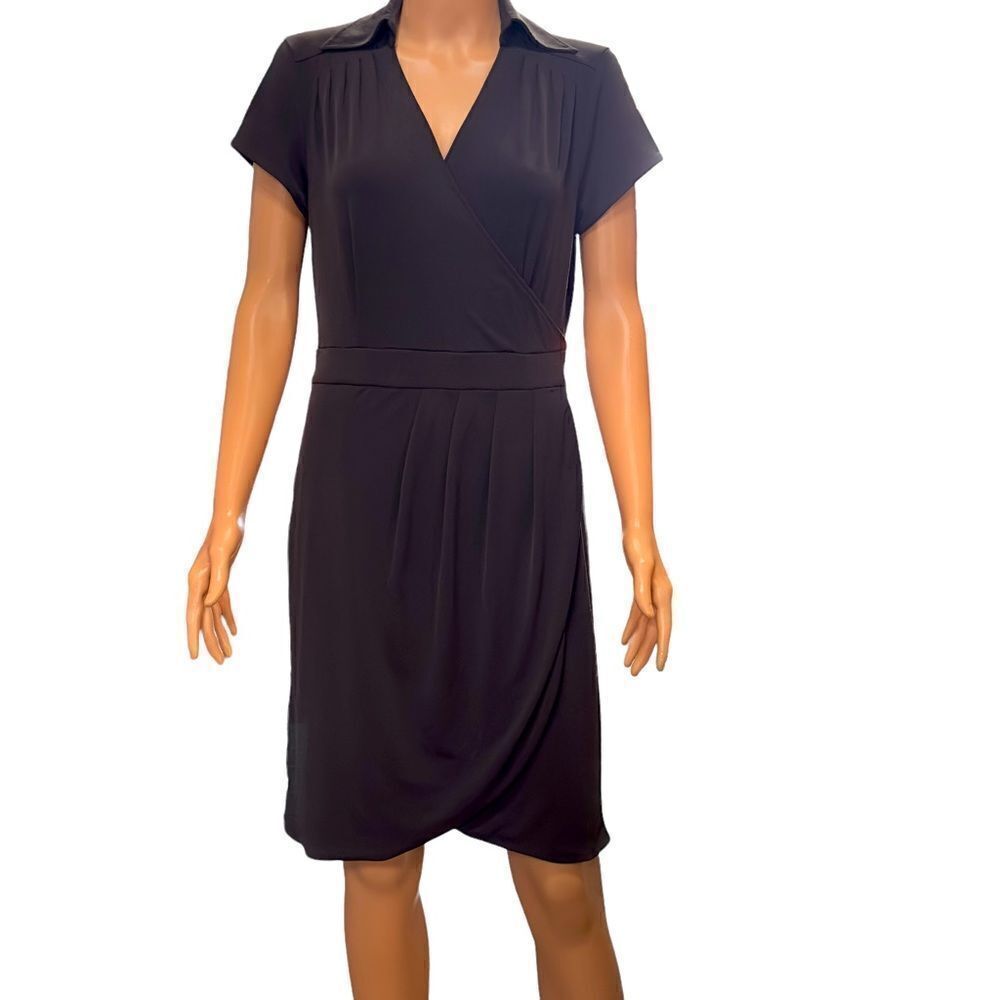 New York & Co Collection Jersey Knit Faux Wrap Dress MEDIUM